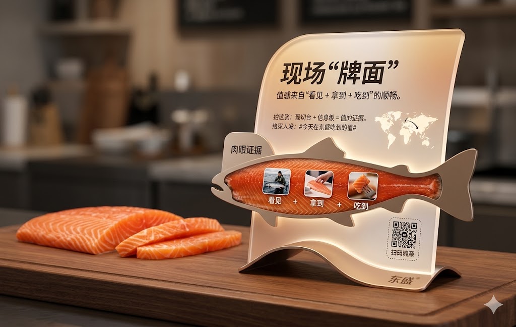 参考示意图：三文鱼信息牌